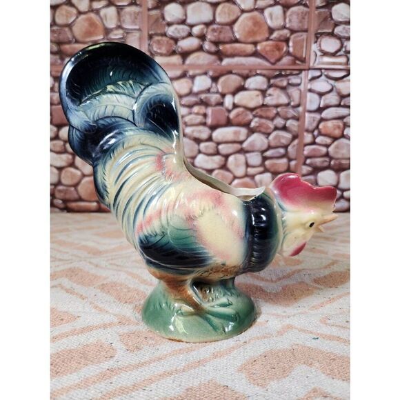 1950's Royal Copley Rooster Planter Vase - Picture 6 of 11